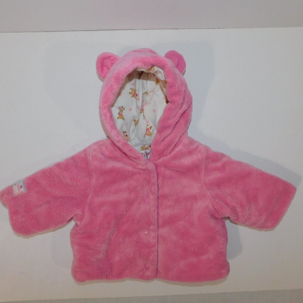 Disney Store Winnie the Pooh Baby Girl 3-6 Months Pink Bear Fleece Jacket 3M 6M
